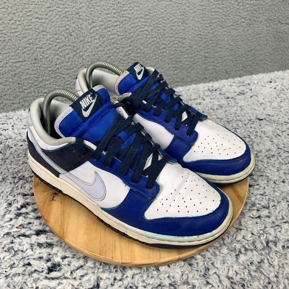 Nike Dunk Low Sneakers Men's 8 Game Royal Navy Low Top Leather Retro FQ8826-100